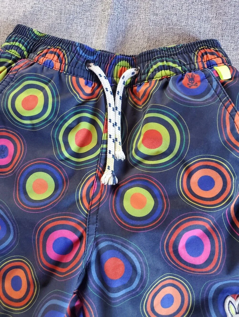 Psycho Bunny Boys Swim Trunks Multicolor Summer Beach Vacation Size 4 Mesh Lined
